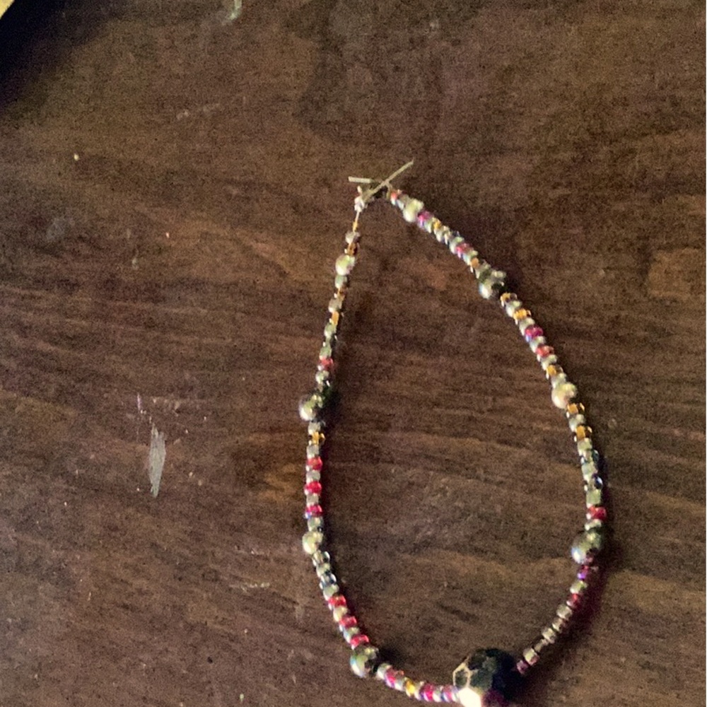 Brown and Orange Beaded Bracelet